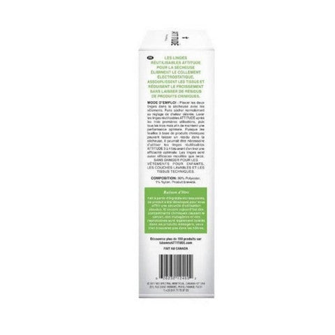 Attitude, Anti-Static Eliminator Cloth Sheet 300 Load, 2 Count Attitude