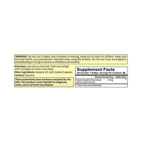 TheraNeem Naturals, Naturals Supercritical Extract Of Neem Leaf, Fragrance Free 30 ct TheraNeem Naturals