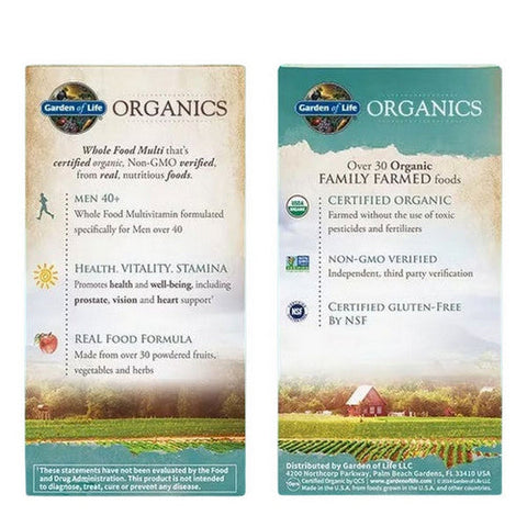 Garden of Life, Organics Mens 40 Plus Multi, 60 Tabs Garden of Life
