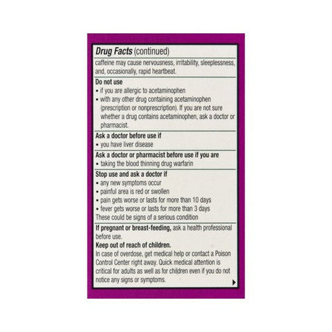 Novartis Consm Hlth Inc, Excedrin Tension Headache Caplets, 24 Caps