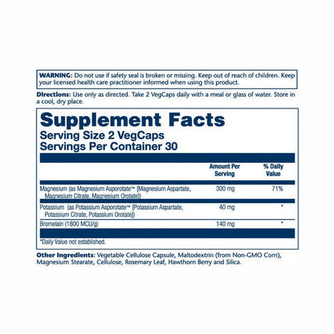 Solaray, Magnesium Potassium Asporotates With Bromelain, 60 Veg Caps Solaray