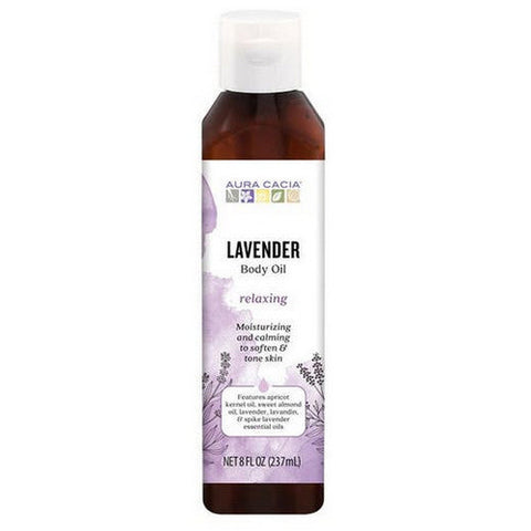 Aura Cacia, Aromatherapy Body Oil Relaxing Lavender, Lavender Harvest 8 Fl Oz Aura Cacia