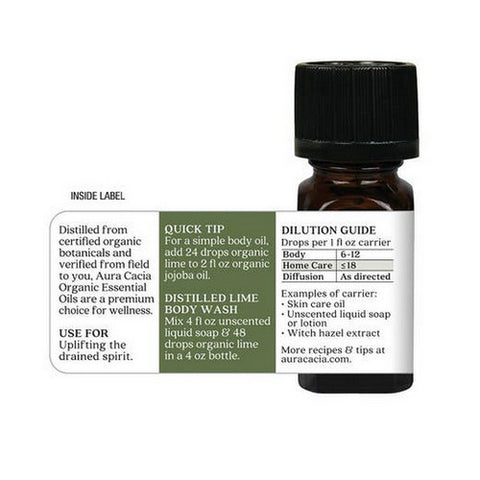 Aura Cacia, Organic Essential Oil, Lime 0.25 Oz Aura Cacia