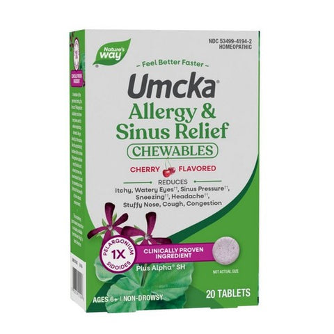 Umcka Allergy Sinus Relief Chewables 20 Tabs by Nature's Way