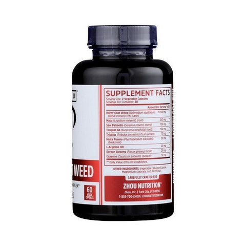 Zhou Nutrition, Horny Goat Weed Sexual Energy Complex, 60 Veg Caps