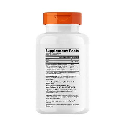 Doctors Best, Purified & Clear Omega 3 Fish Oil, 120 Softgels