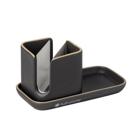 Full Circle Home, Ceramic Sink Caddy, 1 Count, Gray and White
