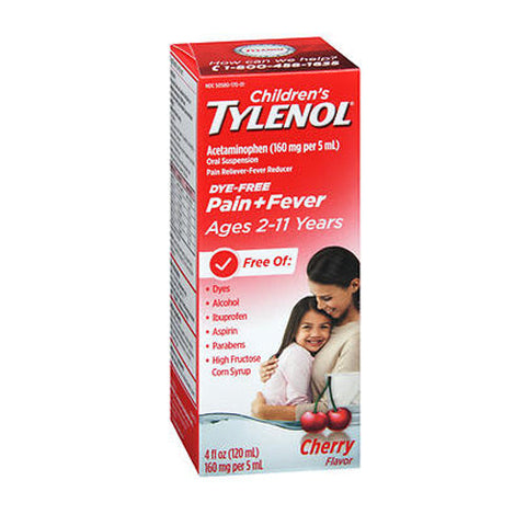 Tylenol, Children'S Pain Plus Fever Acetaminophen Oral Suspension Dye-Free Cherry, 160 Mg, 4 Oz Tylenol