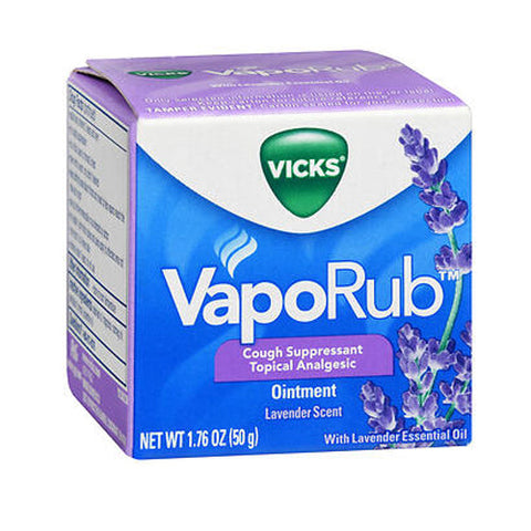 Vicks, Vaporub Cough Suppressant Topical Analgesic Ointment Lavender Scent, 1.76 Oz