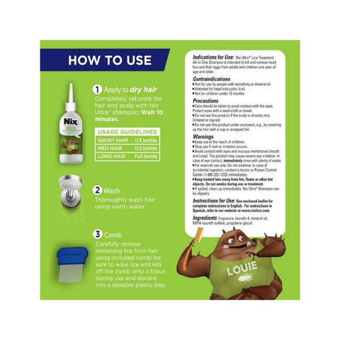 Nix, Ultra Shampoo All-In-One Lice Treatment, 4 Oz Nix