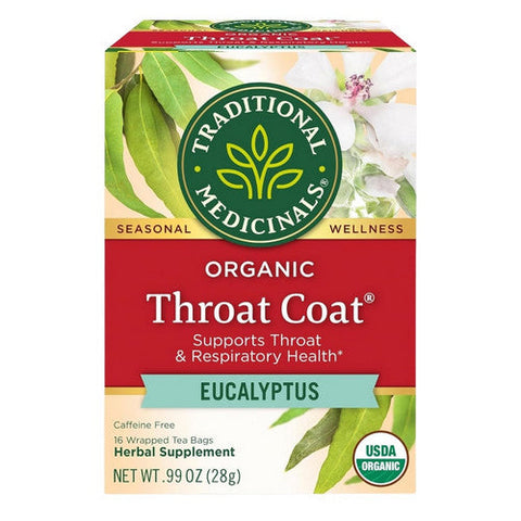 Traditional Medicinals, Throat Coat Eucalyptus Tea, 16 Bags Traditional Medicinals