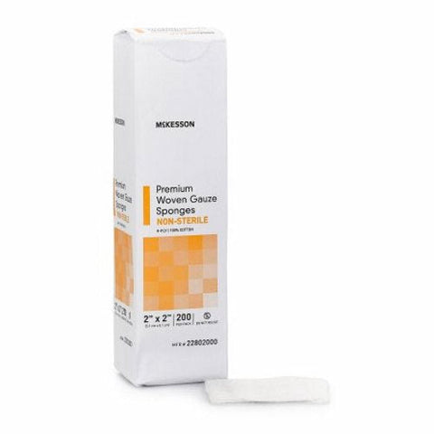 McKesson, Gauze Sponge 2 X 2 Inch 8-Ply NonSterile 22802000, Pack Of 200