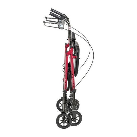 Drive Medical, 4 Wheel Rollator drive Red Adjustable Height Aluminum Frame, Red 1 Each Drive Medical