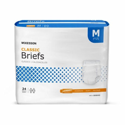 McKesson, Unisex Adult Incontinence Brief Classic Medium Disposable Light Absorbency, Case Of 4 McKesson