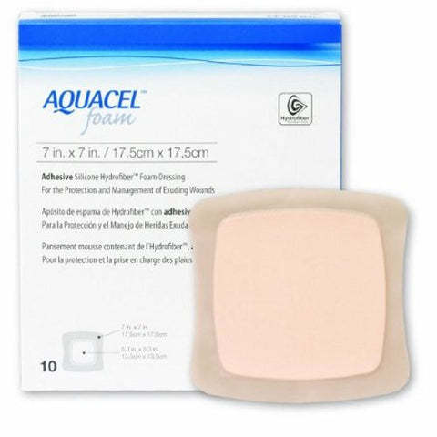 Convatec, Silicone Foam Dressing Aquacel  7 X 7 Inch Square Silicone Adhesive with Border Sterile, Count of 1 Convatec