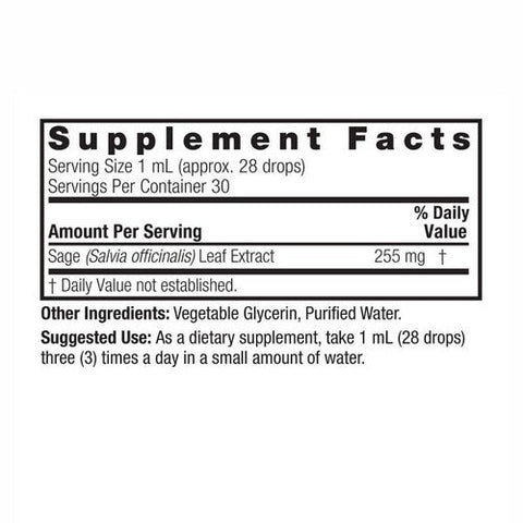 Nature's Answer, Sage Leaf Extract Alcohol Free, 1000 Mg, 1 Oz Nature's Answer