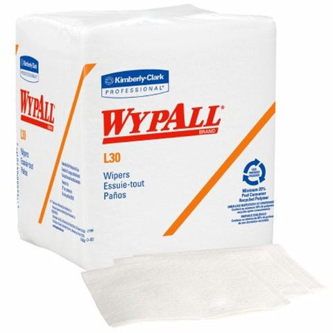 Kimberly Clark, Task Wipe WypAll L30 Light Duty White NonSterile Double Re-Creped 12 X 12-1/2 Inch Disposable, Pack Of 90 Kimberly Clark