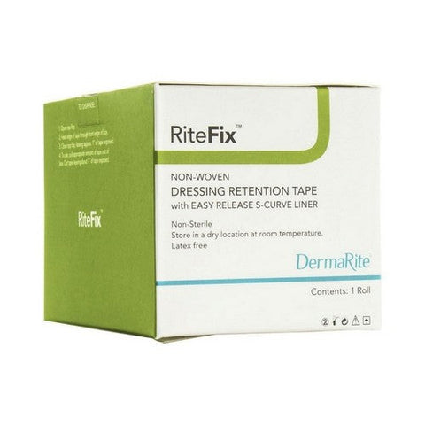 DermaRite, Dressing Retention Tape RiteFix Skin Friendly Nonwoven 1 Inch X 11 Yard NonSterile, 1 Each
