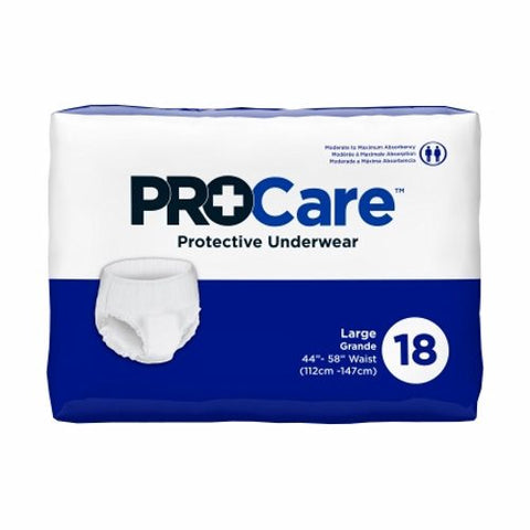 First Quality, Unisex Adult Absorbent Underwear ProCare Pull On with Tear Away Seams Large Disposable Moderate Abso, Count of 18 First Quality
