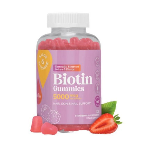 21st Century, Vitajoy Biotin Gummies Strawberry Flavour, 2500 Mcg, 120 Veg Caps 21st Century