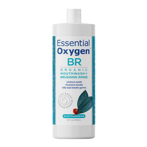 Essential Oxygen, BR Organic Mouthwash Brushing Rinse Wintergreen, 32 Oz Essential Oxygen