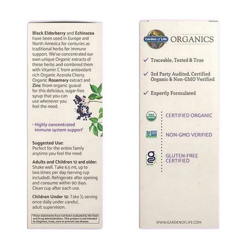 Garden of Life, Organics Elderberry Syrup, 6.59 Oz Garden of Life