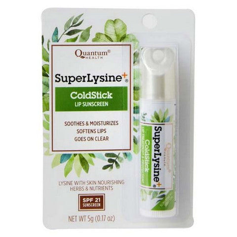 Quantum Health, Super Lysine Plus ColdStick Lip Protectant And Treatment, Cold Stick SPF21 5 GM