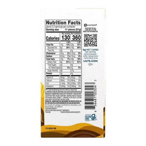 Lily's, Creamy Milk Chocolate Bar With Stevia, 3 Oz(Case Of 12)