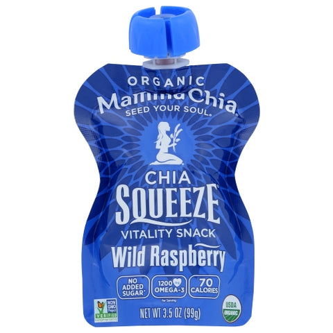Organic Chia Squeeze Wild Raspberry 3.5 Oz(Case Of 8) by Mamma Chia