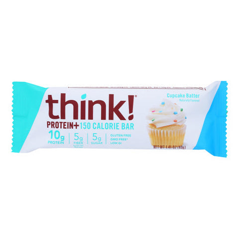 Think!, Thinkthin Protein And Fiber Bars Cupcake Batter, Case of 10 X 1.41 Oz Think!