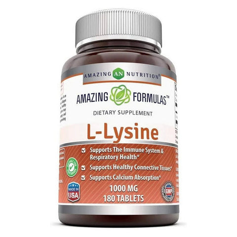 Amazing Nutrition, Amazing Formulas L-Lysine, 1000 mg, 180 Veg Tabs Amazing Nutrition