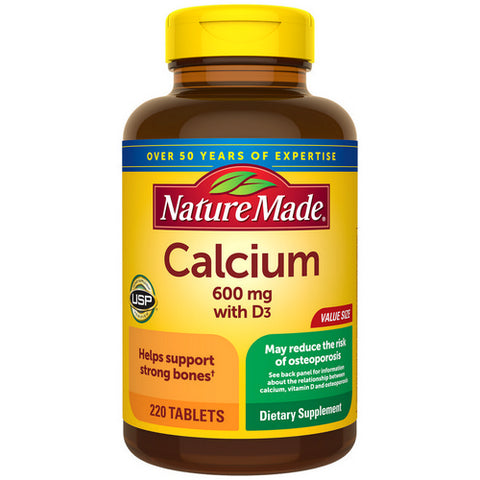 Nature Made, Calcium Plus D3, 600 MG, 220 Tabs Nature Made
