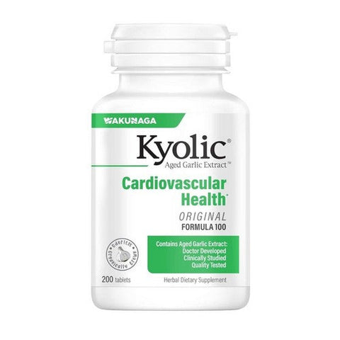 Kyolic, Aged Garlic Extract Cardiovascular Health Original Formula 100, YEAST FREE #103, 200 TAB