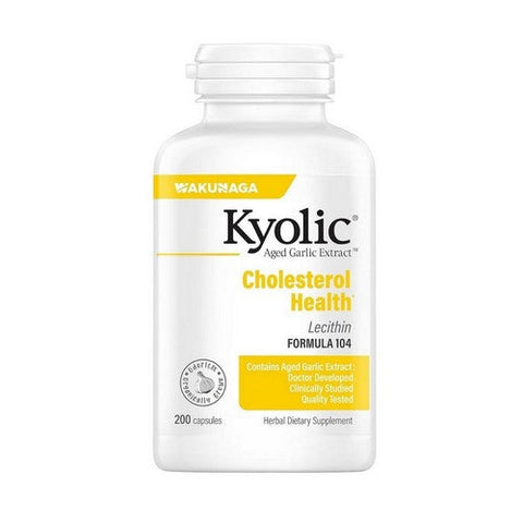 Kyolic, Aged Garlic Extract Cholesterol Health With Lecithin Formula 104, WITH LECITHN, 200 CAP