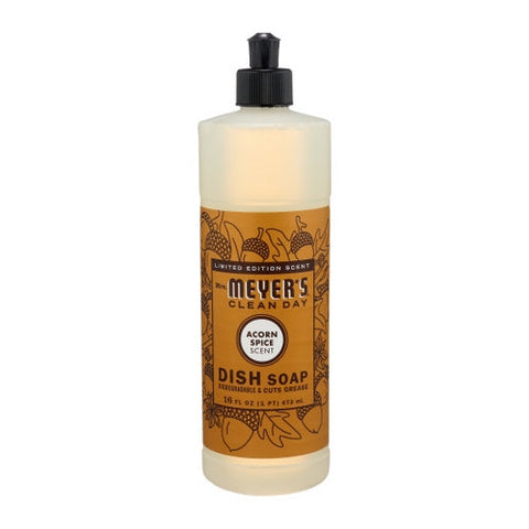Mrs. Meyer's, Liquid Dish Soap Acorn Spice Scent, 16 Oz (Case of 6)