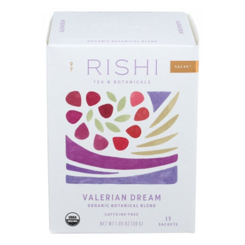 Rishi Tea, Organic Botanical Blend Valerian Dream Tea, 15 Count (Case of 6) Rishi Tea