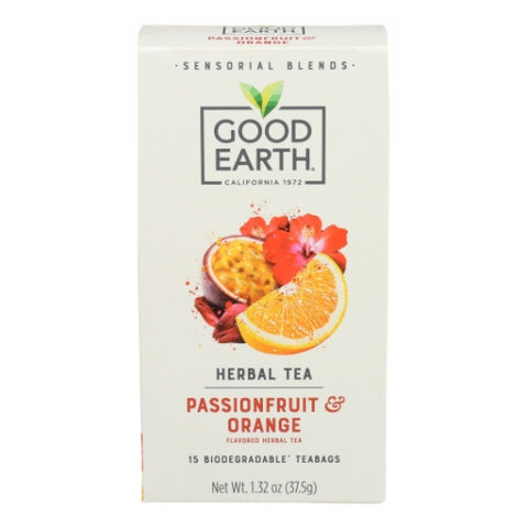 Good Earth Teas, Sensorial Blends Passionfruit & Orange Herbal Tea, 15 Bags (Case of 5) Good Earth Teas