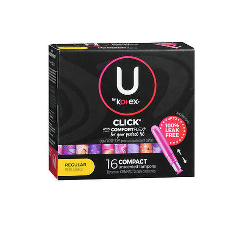 U By Kotex, Click Compact Tampons Regular Unscented, 16 Count U By Kotex