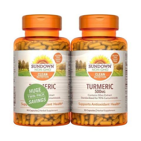 Sundown Naturals, Turmeric Twin Pack, 500mg, 90 + 90 Count Sundown Naturals
