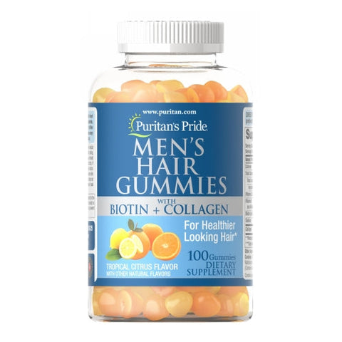 Puritan's Pride, Men's Hair Gummies with Biotin and Collagen, 100 Gummies Puritan's Pride