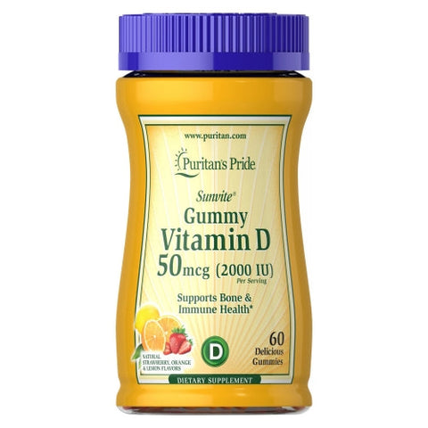 Vitamin D3 2000 IU (per serving) Gummies 60 Gummies by Puritan's Pride