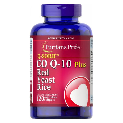 Puritan's Pride, Q-SORB Co Q-10 Plus Red Yeast Rice, 180 Softgels Puritan's Pride