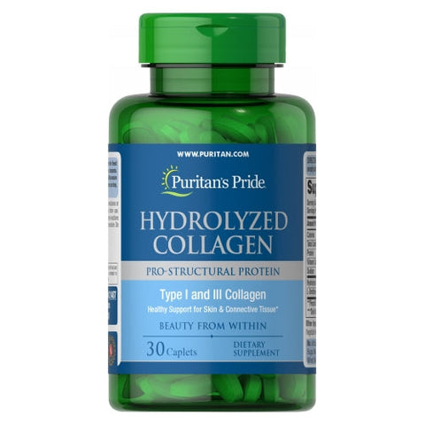 Puritan's Pride, Hydrolyzed Collagen Trial Size, 1000 mg, 30 Caplets Puritan's Pride