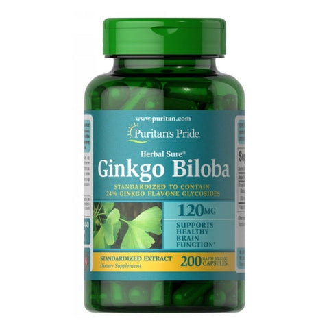 Puritan's Pride, Ginkgo Biloba Standardized Extract, 120 mg, 200 Capsules Puritan's Pride
