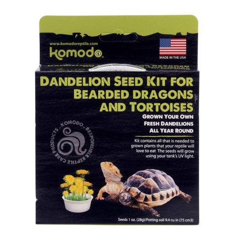 Komodo, Grow Your Own Dandelion Seed Kit For Bearded Dragon And Tortoise, 1 Each/6.5 in Komodo