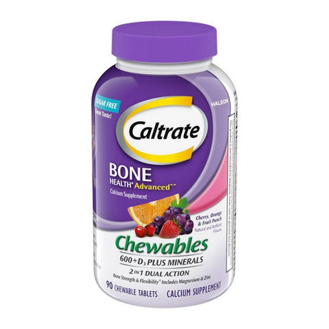Caltrate, 600 Plus D3 Plus Minerals Cherry Orange And Fruit Punch, 90 Tabs Caltrate