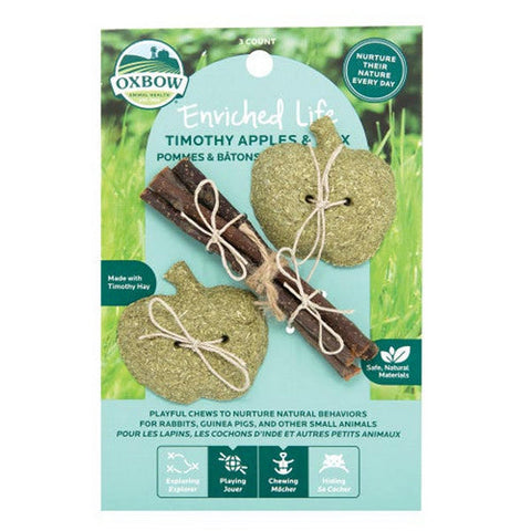 Oxbow Animal Health, Enriched Life Timothy Apples and Stix Small Animal Toy, 1 Count Oxbow Animal Health
