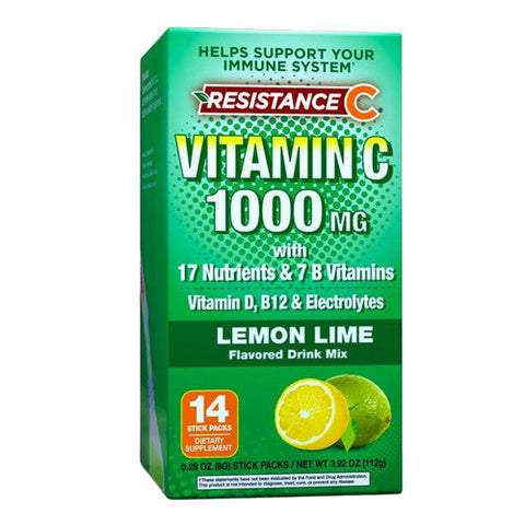 Resistence C, Vitamin C Lemon Lime Flavor, 1002 Mg, 14 Count Resistence C