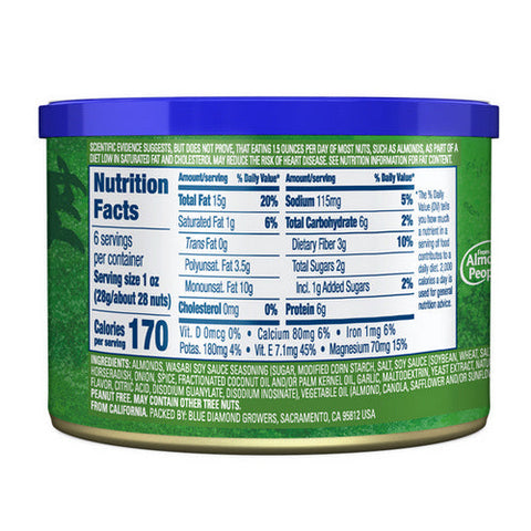 Blue Diamond, Almonds Bold Wasabi And Soy Sauce, 6 Oz(Case Of 12)