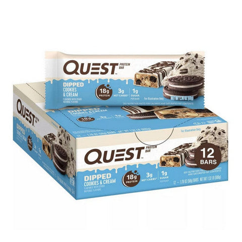 Pure Protein, Quest Protein Bar Dipped Cookies And Cream, 12 Count Pure Protein